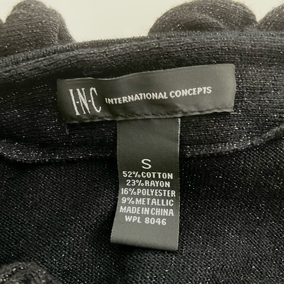 INC Sweater cardigan ruffled sweater black - Picture 5 of 5